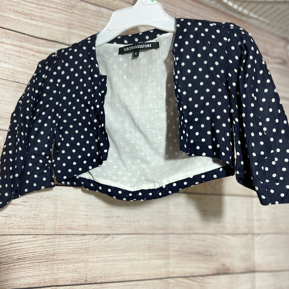 European culture crop cardigan for girls size 6